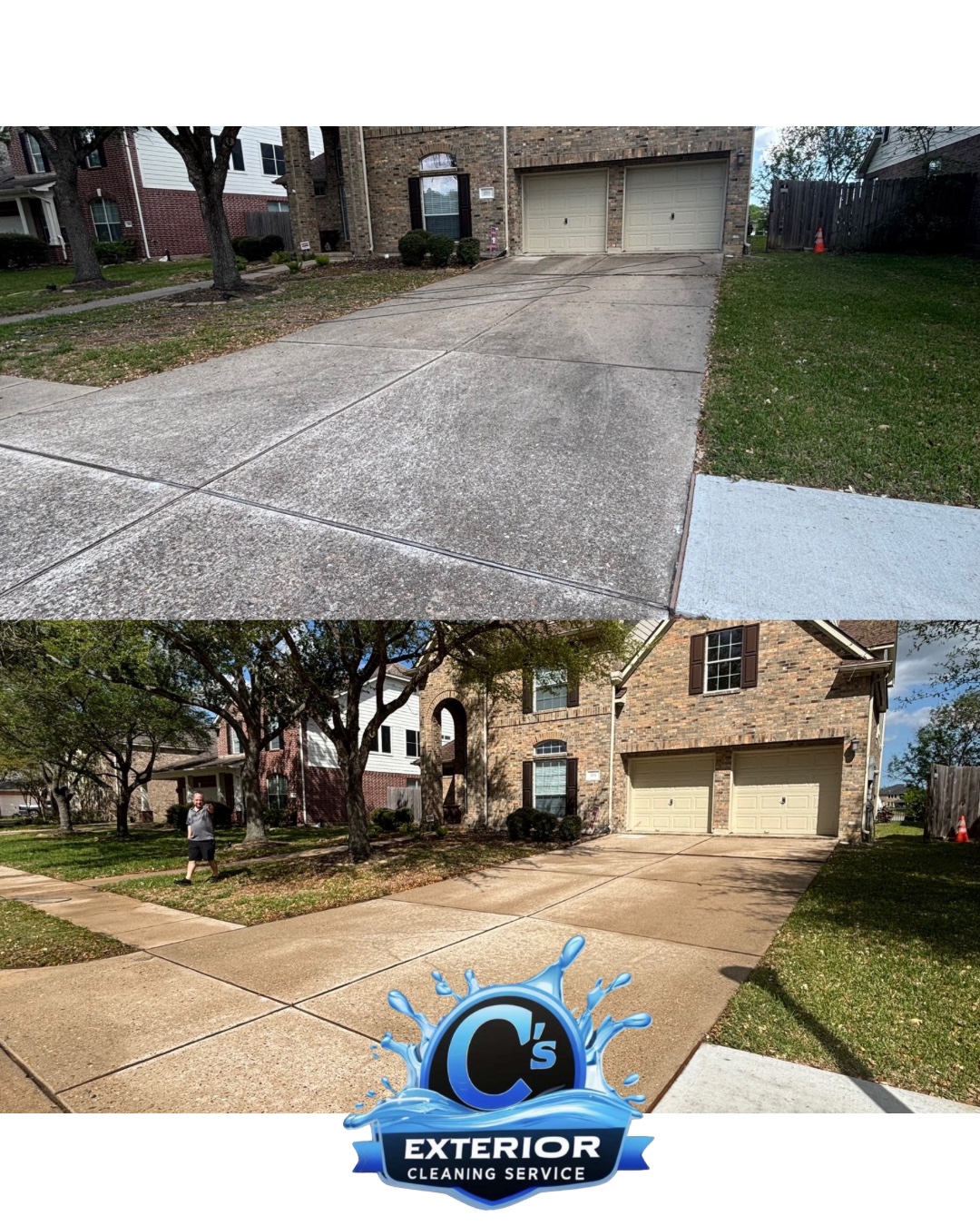 driveway cleaning result